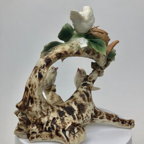 Capodimonte Italy Porcelain Mama Bird & Baby Birds Just Hatched Figurine 1980s - Picture 7 of 16